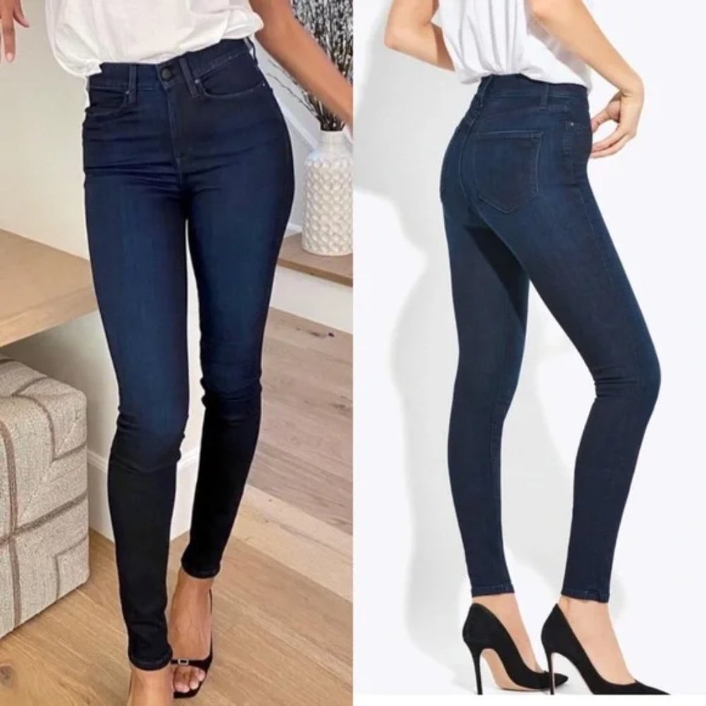 AYR The Hi-Rise Skinny Jeans: Jaguar Legs Dark Blue Wash